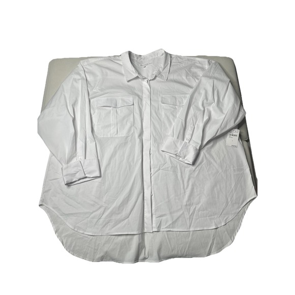 Good American $129 The Good Shirt White NWT sz 8 - Picture 1 of 13